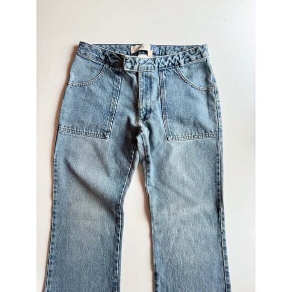 Vintage GAP Y2K Medium Vintage Wash Tab Front Flare Flared Jeans, Size 8 - Picture 2 of 12